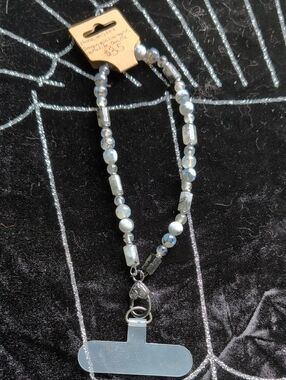Phone Wristlets With Dragon Vein Agate, Quartz And Hematite